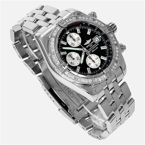 breitling chronomat evolution a13356 diamond bezel